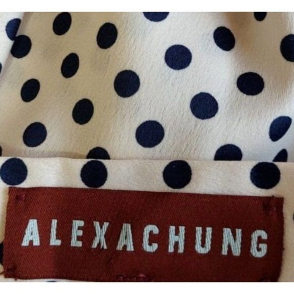 ALEXA CHUNG Polka Dot Tiered Ruffled Skirt 4 TAerial Ivory Navy $272 - Picture 12 of 15